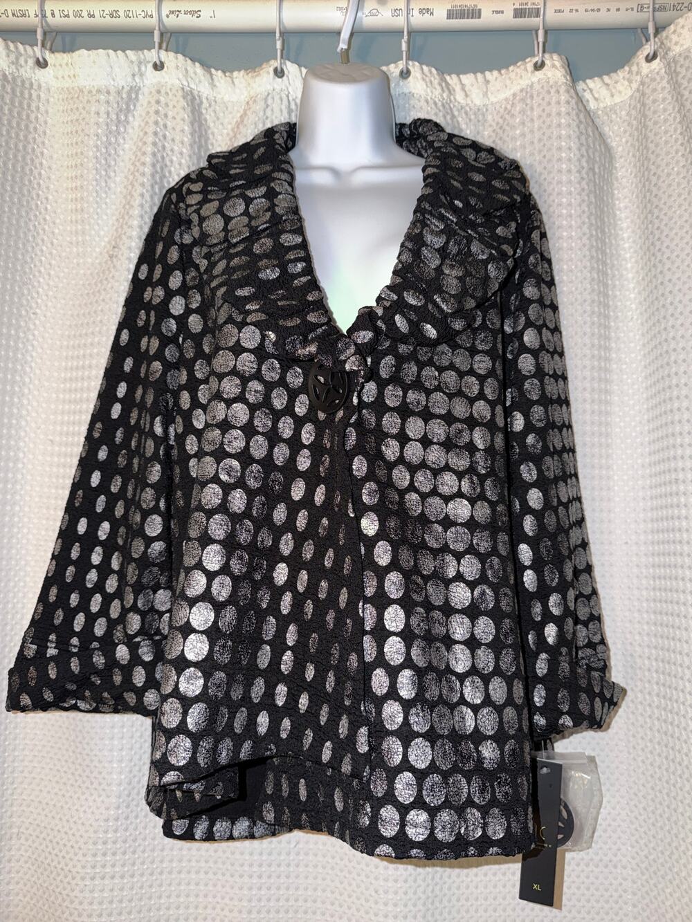 IC by Connie K Artsy Metallic Dot Jacket XL